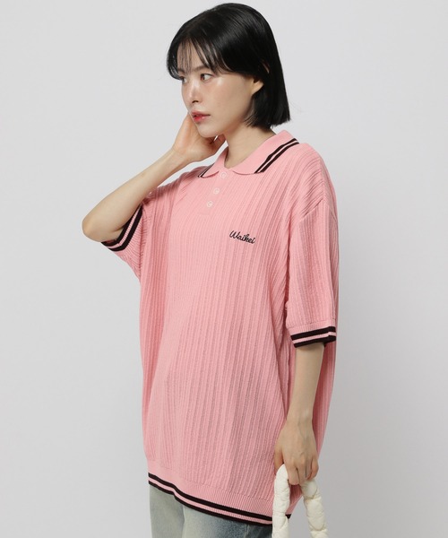 ニット セーター 「UNISEX」Wai Kei／ラインPOLOニットT レディース メンズ