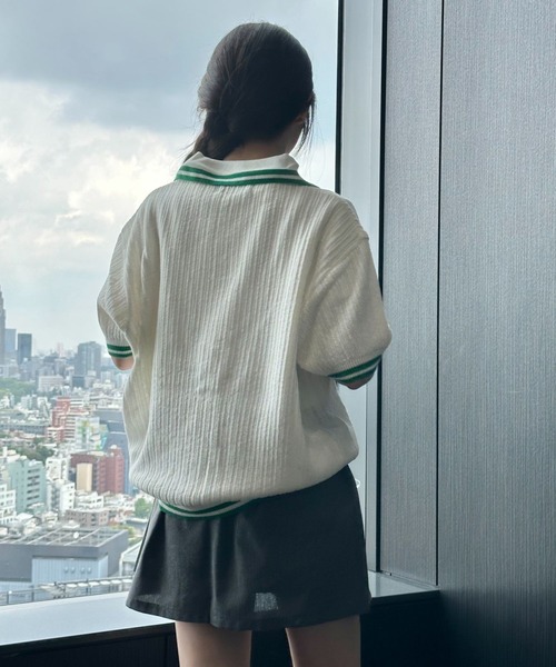 WaiKei ニット セーター 「UNISEX」Wai Kei／ラインPOLOニットT