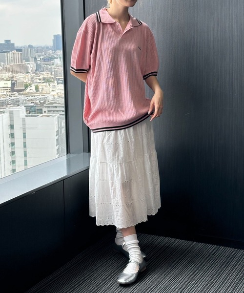 ニット セーター 「UNISEX」Wai Kei／ラインPOLOニットT レディース メンズ WaiKei ニット セーター 「UNISEX」Wai Kei／ラインPOLOニットT