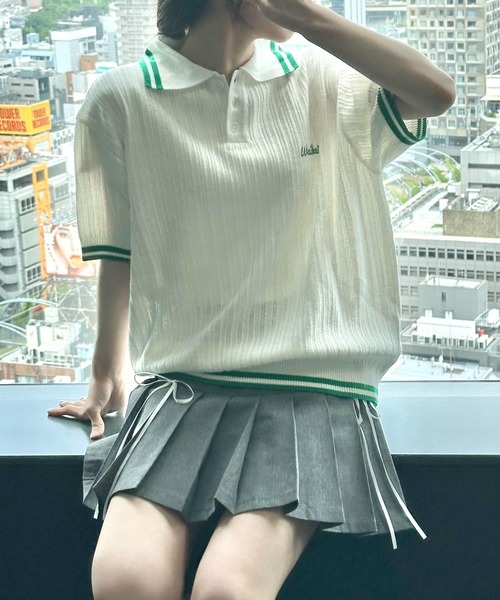 WaiKei ニット セーター 「UNISEX」Wai Kei／ラインPOLOニットT