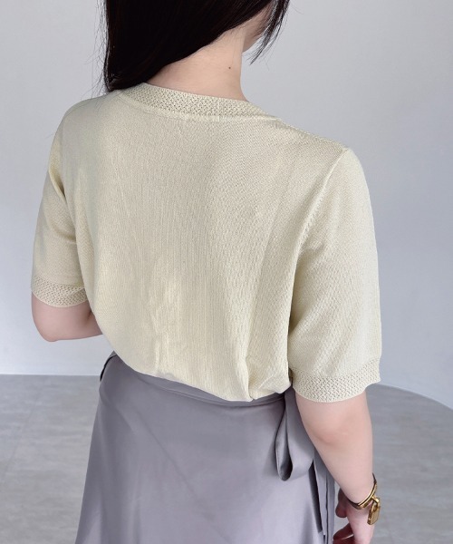 極美品　モラビトブラン サマーセーター　リネンコットン　ラメ入りニット　ベージュ MORABITO BLANC(モラビトブラン)｜ニット アイテム一覧｜.K