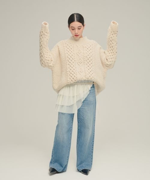 ジーナシス　el おね　ルーズワイドデニムパンツ JEANASIS｜ジーナシスのデニムパンツ（ワイド・ルーズ）通販