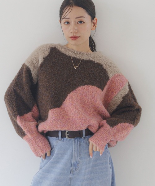 LAKOLE（ラコレ） ニット セーター インターシャ配色プルオーバー