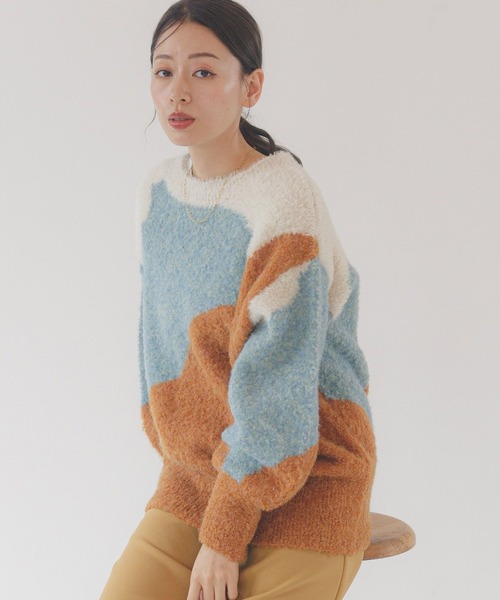 LAKOLE（ラコレ） ニット セーター インターシャ配色プルオーバー