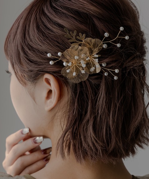 epic day（エピックデイ） ヘアピン 透かしフラワー＆パールヘアピン