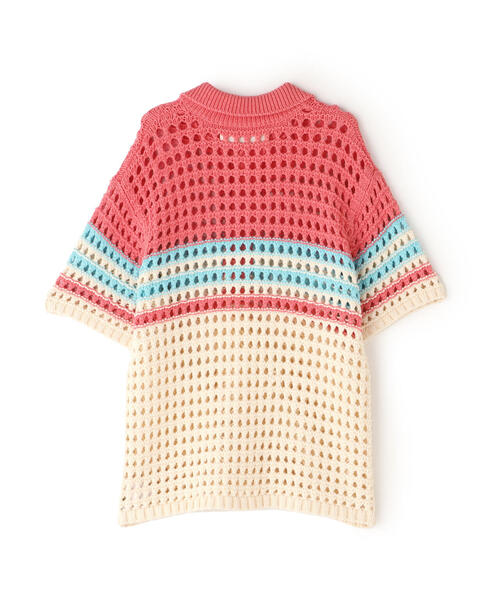 ポロシャツ ポロ VOLTAGE CONTROL FILTER/ヴォルテージコントロールフィルター/MESH BORDER KNIT POLO レディ VOLTAGE CONTROL FILTER ポロシャツ ポロ FILTER/ヴォルテージ