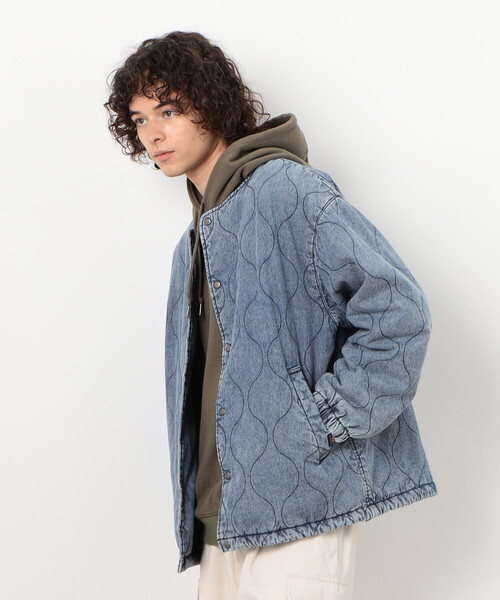 Purple&Yellow / パープルアンドイエロー キルティングノーカラー