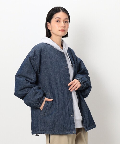 パープル＆イエロー（Purple & Yellow）/デニムキルティングノーカラーブルゾン Purple&Yellow（パープルアンドイエロー） ブルゾン アウター デニム