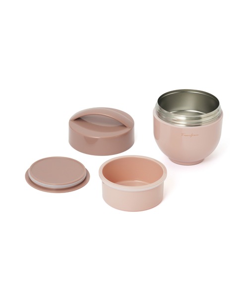 Francfranc 弁当箱 ロゴ ランチジャー 540ml ピンク : ZOZOTOWN