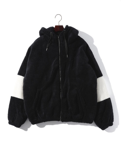パーカー メンズライク ビッグシルエット シャギー フリース ジップパーカー レディース THISIS パーカー メンズライク ビッグシルエット シャギー