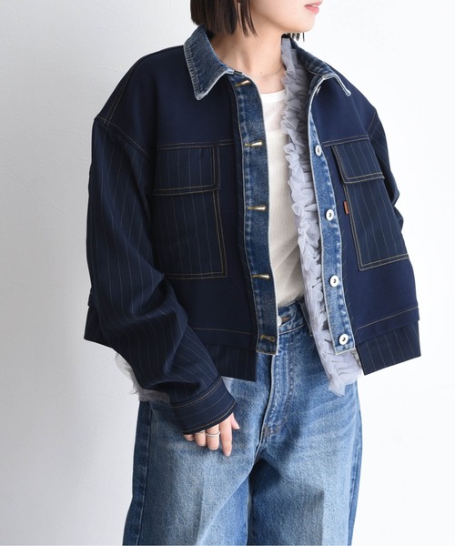 Eimee Law 　エイミーロウ　ヘムフリル　デニムジャケット　Ｇジャン　Ｍ 完売品 新品 Eimee Law ヘムフリルデニムGジャン インディゴ