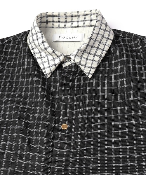 CULLNI ストライプ 長袖シャツ CULLNI】ストライプシャツ Asymmetrical Stripe Shirt 23-AW-013