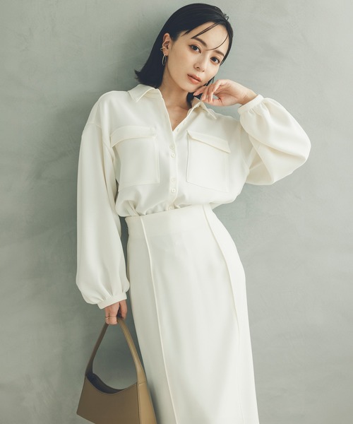 【新品】anuansアニュアンス　サテンナロースカートアイボリー　ホワイト anuans｜サテンナロースカート | Rakuten Fashion(楽天ファッション