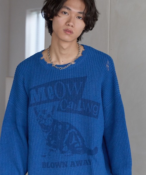 PBLIM ニット セーター 「UNISEX」ダメージキャットニット レディース