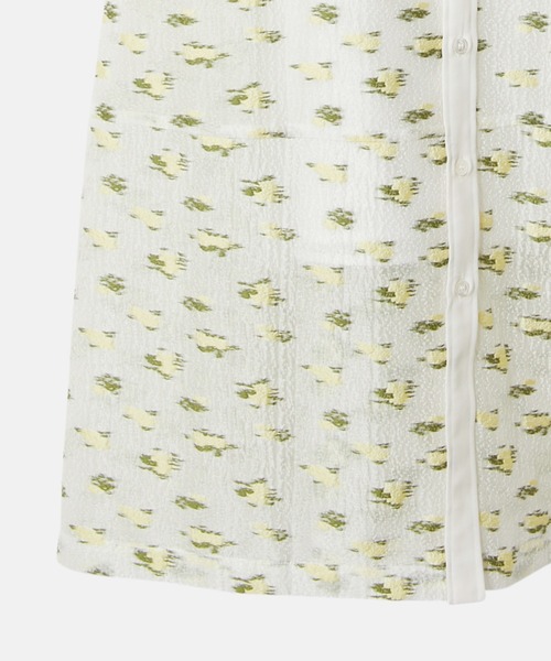 LE CIEL BLUE ジャカードボンバードレス ホワイト LE CIEL BLEU（ルシェルブルー） ワンピース フラワージャカードドレス