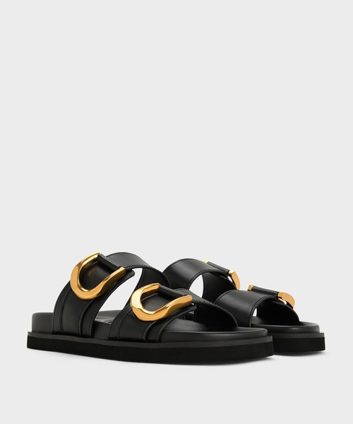 CHARLES ＆ KEITH サンダル Gabine ガビーヌ バックルレザー