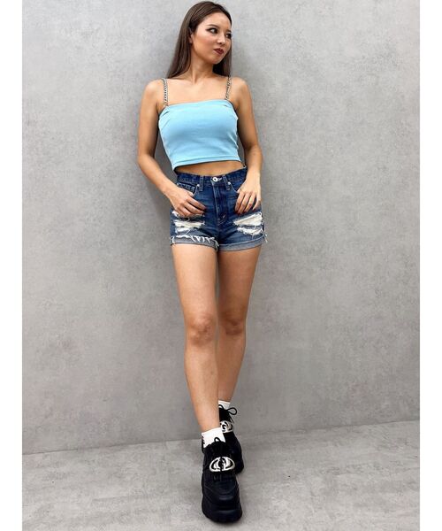 GYDA（ジェイダ） キャミソール chainストラップテレコビスチェ