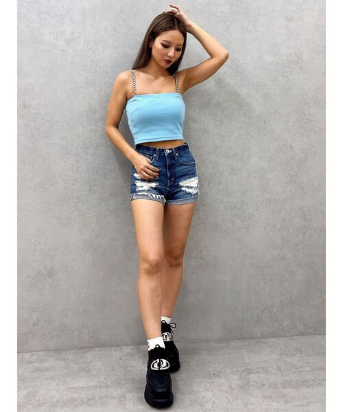 GYDA（ジェイダ） キャミソール chainストラップテレコビスチェ