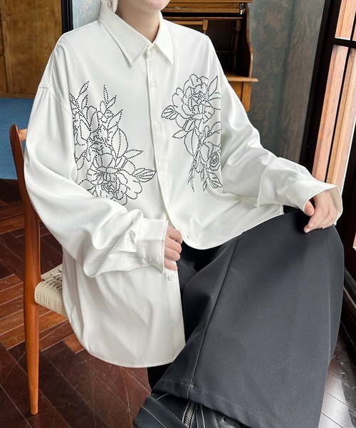 シャツ 「FVLMEN」flower stone crazy big shirt/フラワー ストーン