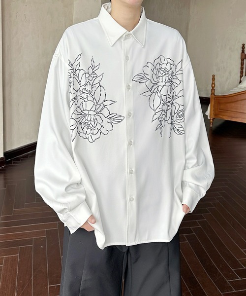 シャツ 「FVLMEN」flower stone crazy big shirt/フラワー ストーン