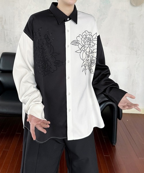 シャツ 「FVLMEN」flower stone crazy big shirt/フラワー ストーン
