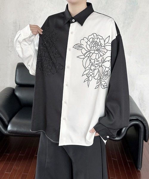 シャツ 「FVLMEN」flower stone crazy big shirt/フラワー ストーン