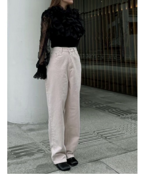 【新品未使用】AMAIL アマイル　ハイネック　ファーベスト　ホワイト　白 セール】ASYMMETRY DESIGN VEST（ベスト）｜OMMO（オーエム
