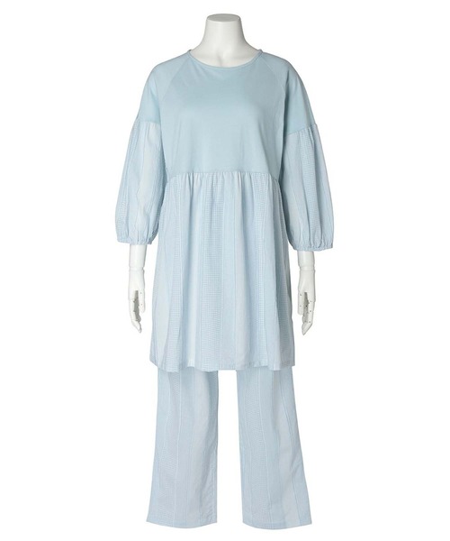 新品タグ付！キッドブルー 長袖ストライプパジャマ/青白レディースM