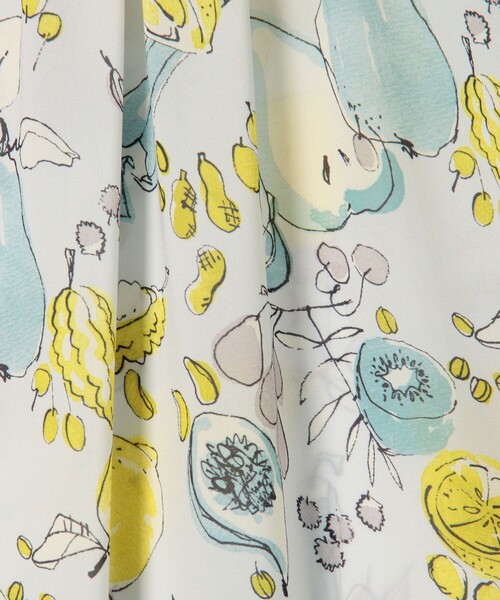 ブラウス シャツ サマーボウルプリント ピンチタックブラウス レディース