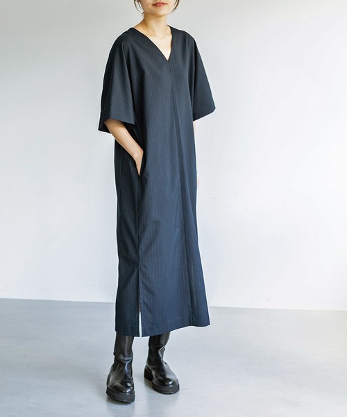 IENAイエナ＊半袖ワンピース＊ネイビー＊36 IENA 「IENA」 半袖ワンピース 36 ネイビー レディース
