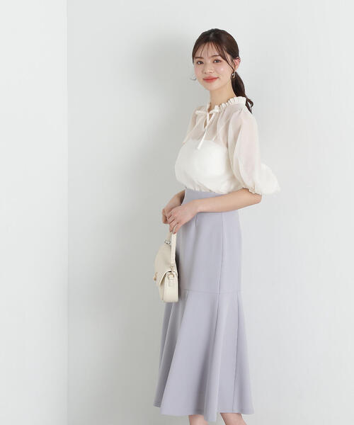 【美品】IENA ボリュームスリーブ シアー ブラウス とろみ オーバーサイズ 美品】IENA ボリュームスリーブ シアー ブラウス とろみ