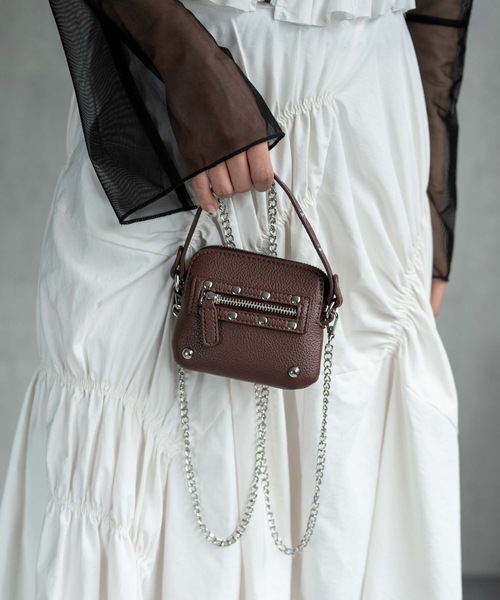 CREARE -LINO- ショルダーバッグ バッグ スタッズ付き ミニショルダー 