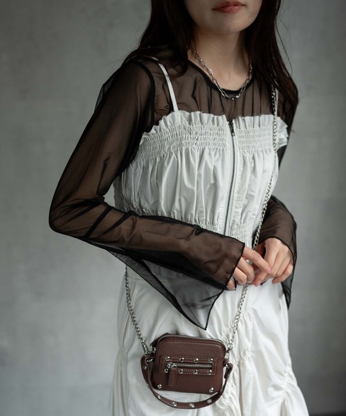 CREARE -LINO- ショルダーバッグ バッグ スタッズ付き ミニショルダー 