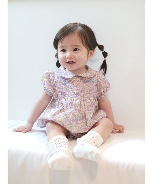 ベビー服 花柄コットンロンパース coto cotte ベビー服 ロンパース オリジナル花柄 : ZOZOTOWN