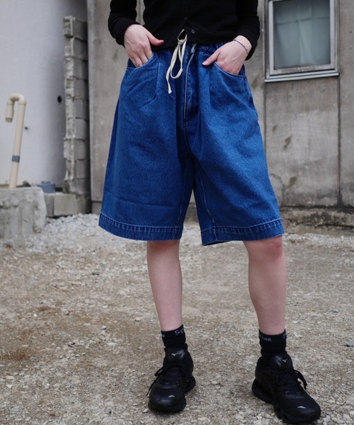 BEAVER パンツ B omnivore/ビーオムニボー DENIM WIDE SHORTS