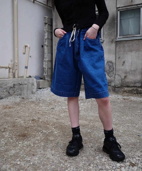 BEAVER パンツ B omnivore/ビーオムニボー DENIM WIDE SHORTS