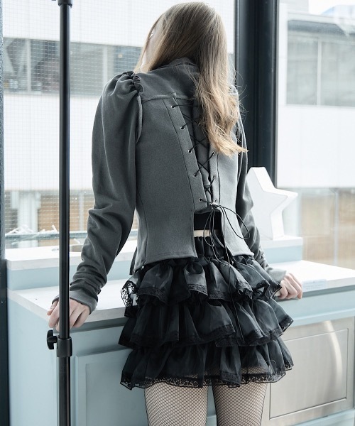 lilLilly（リルリリー） パンツ レースオーガンジーフリルショート