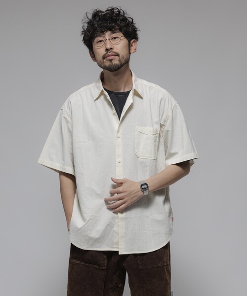 HORN GARMENT ホワイトショートスリーブシャツ HINSON シャツ HINSON/ヒンソン レギュラーカラー ショートスリーブ