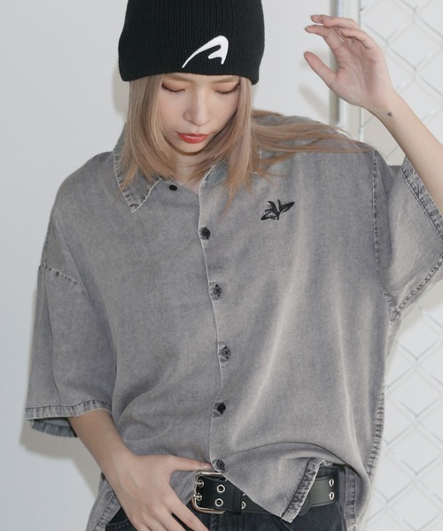 シャツ テンセルデニムハーフスリーブ短丈シャツ「UNISEX」 メンズ