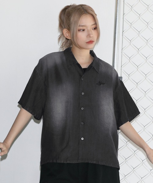 シャツ テンセルデニムハーフスリーブ短丈シャツ「UNISEX」 メンズ