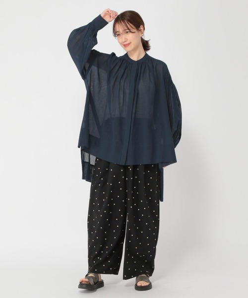新品 ❣️ スタジオクリップ 七分袖 コットン　シャツ　チュニック　ブラック studio CLIP（スタディオクリップ）の「コットンリネンシアー