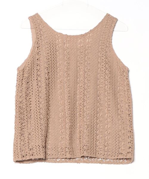 「apres jour」 レースノースリーブブラウス X-LARGE ブラウン レディース