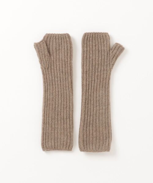 Johnstons of Elgin グレー ケーブル編み手袋 Johnstons of Elgin（ジョンストンズ オブ エルガン） 手袋 FREE