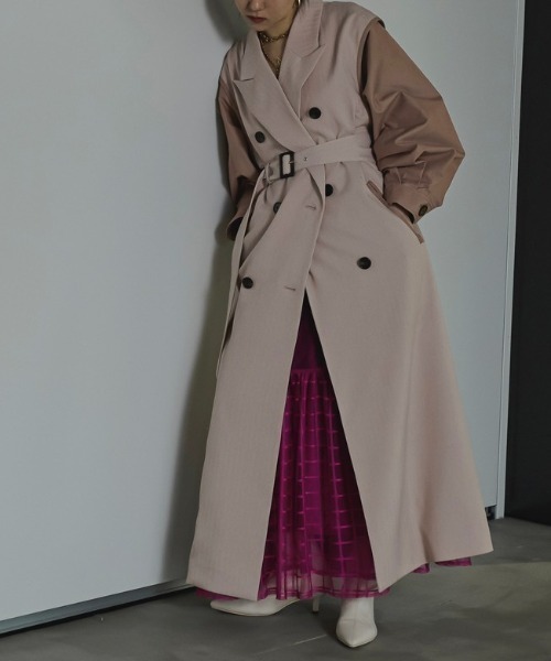 Ezick トレンチコート FREE ピンク レディース : ZOZOTOWN Yahoo!店