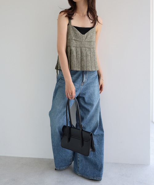 andme（アンドミー） キャミソール サマーツイードプリーツ