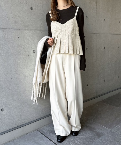 andme（アンドミー） キャミソール サマーツイードプリーツ