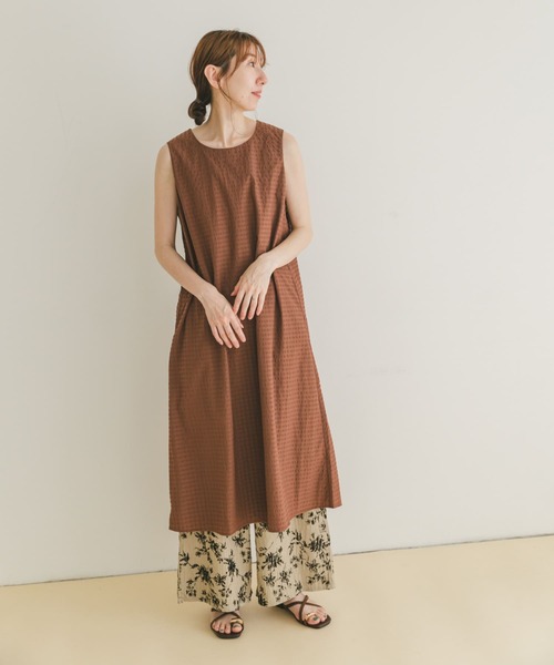 ゆな ノースリーブ ワンピース ITEMS URBANRESEARCH ワンピース サッカーノースリーブ