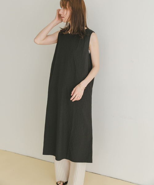 ゆな ノースリーブ ワンピース ITEMS URBANRESEARCH ワンピース サッカーノースリーブ