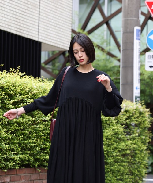 ELFRANK ニットワンピース FREE ブラック レディース : ZOZOTOWN Yahoo