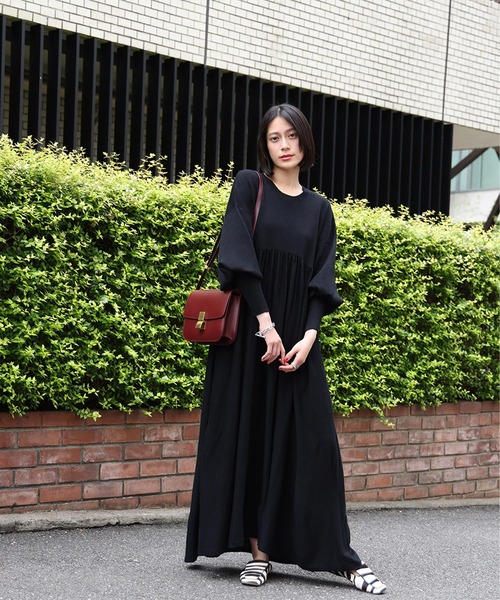 ELFRANK エルフランク ノースリーブ　ボアニットワンピース ELFRANK ニットワンピース FREE ブラック レディース : ZOZOTOWN Yahoo